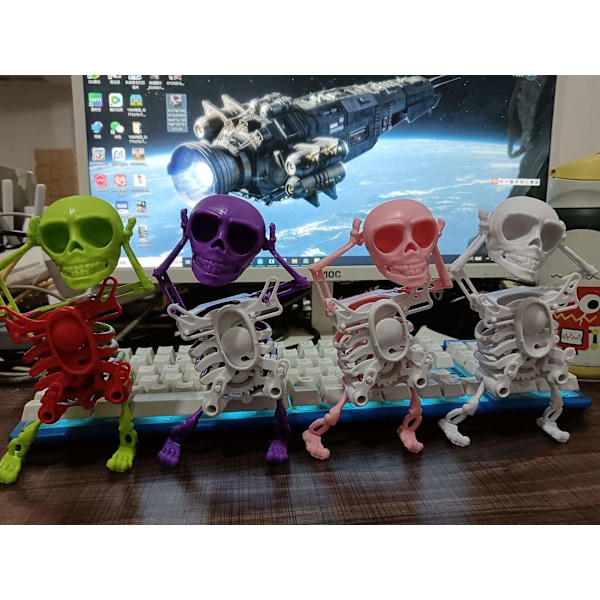 Dansande Skelettman Svingande Skalle Leksak Uppdragbar 3D-utskrift Rolig Leksak Prydnad
