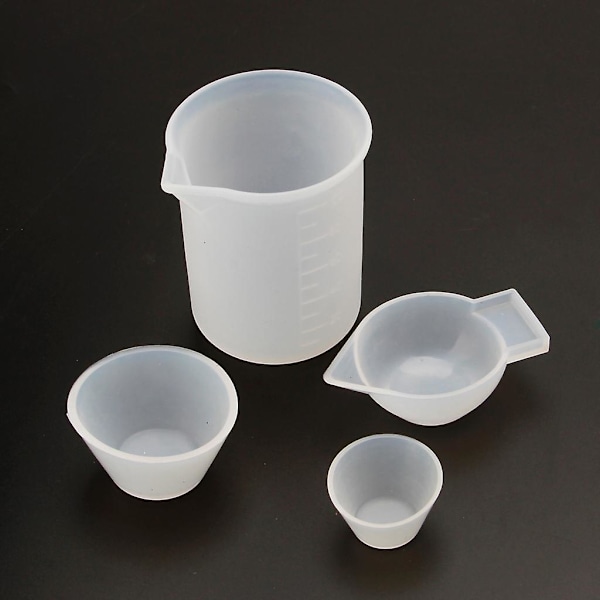 4 stk Silikon Blandekopper Målekopper 100ml 10ml DIY Resin Je