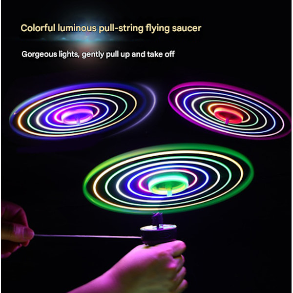 1-pack LED-belyst Frisbee Propeller Leksak Dragsko UFO Gyro Leksak för Barn och Vuxna (Med Eget Batteri) Fem Lampor Five Lamps