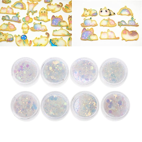 Praktisk Skinnende Negl Hår Glitter Pulver Holografisk Negl Sequi