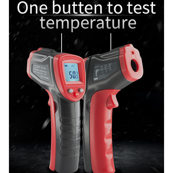 Infrarødt Termometer Matlaging Digital Temperaturpistol -58℉-716℉(-50℃-380℃) med Maks Min Avlesninger (Ikke for Menneskekroppen)