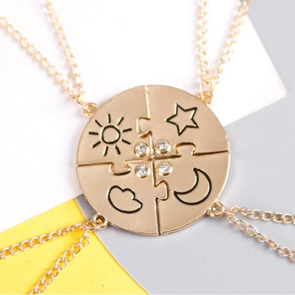 Bästa vänner halsband 4 st/förpackning guld