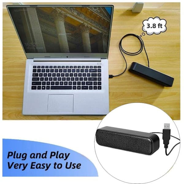 Notebook Lille Audio Computer Desktop Højttaler Multimedia Desktop Lang Stribe Lyd