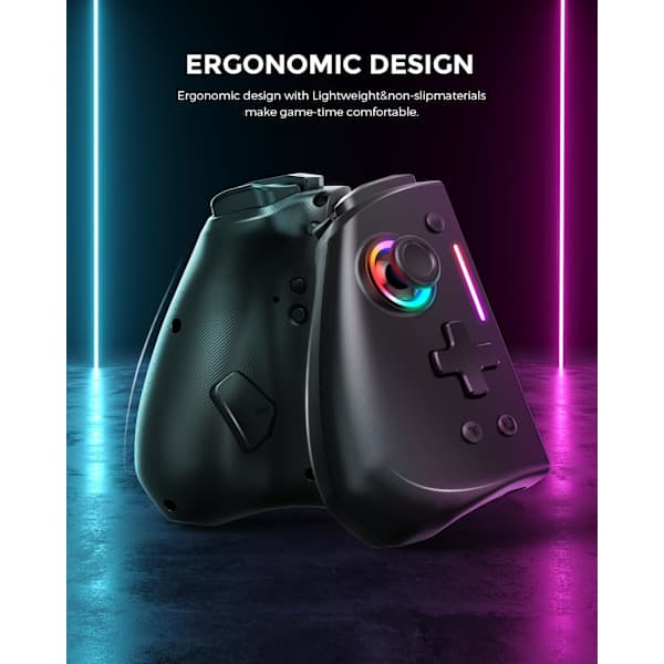 Hyperion Meteor Light trådløs Joy-pad med 8-farget LED for Switch/Switch OLED - Julepakke