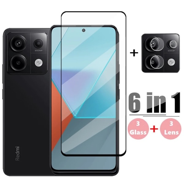 Fuld dækning hærdet glas skærmbeskytter til Redmi Note 13 Pro 5G