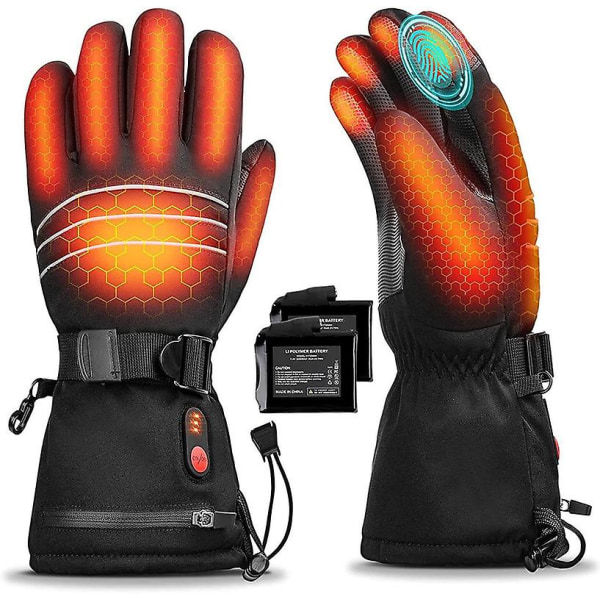Skidåkning Utomhusåkning Elektriska handskar Fem fingrar pekskärm Varma Anti-kall värmehandskar M