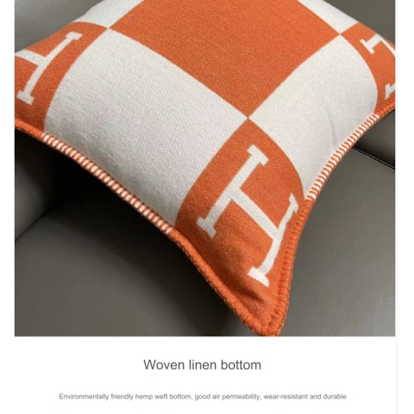 Kuddfodral Nordisk ins kudde två-i-ett kontorsryggstöd lyxig dubbelanvändning soffa kudde orange black