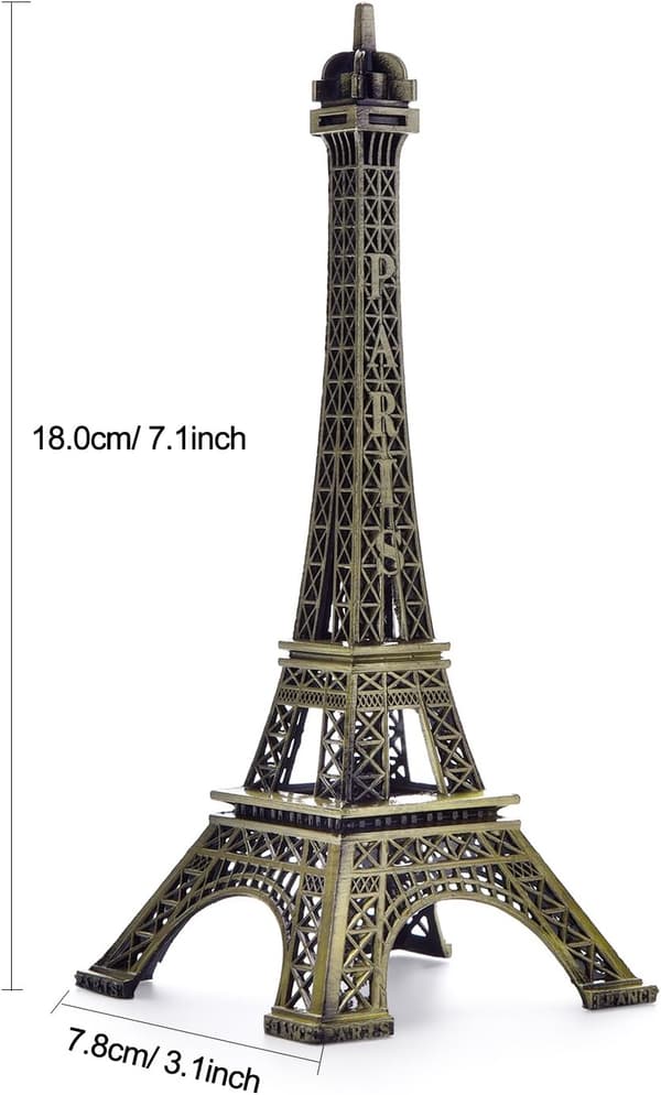 Eiffeltårn Statuedekor, 18 cm Legert Metall Samleobjekt Figur Replika Suvenir Rom, Paris Eiffeltårn. (Bronse) Bronze