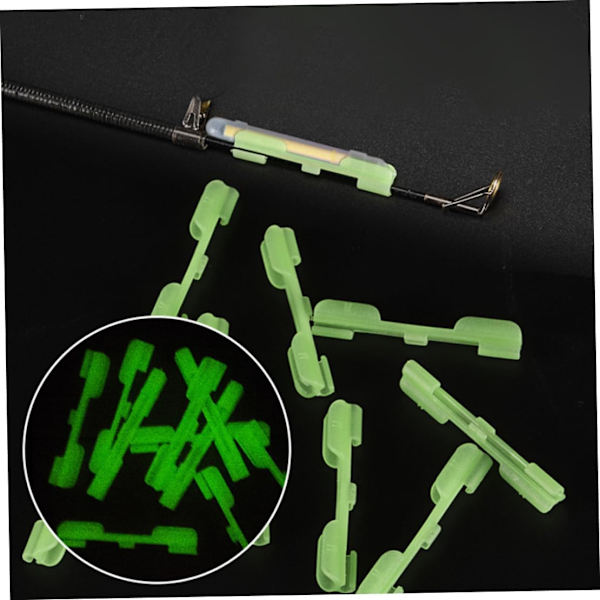 Spötoppslampa Hållare Nattfiske Clip på Fluorescerande Glow Sticks Anslutningar 10PCS