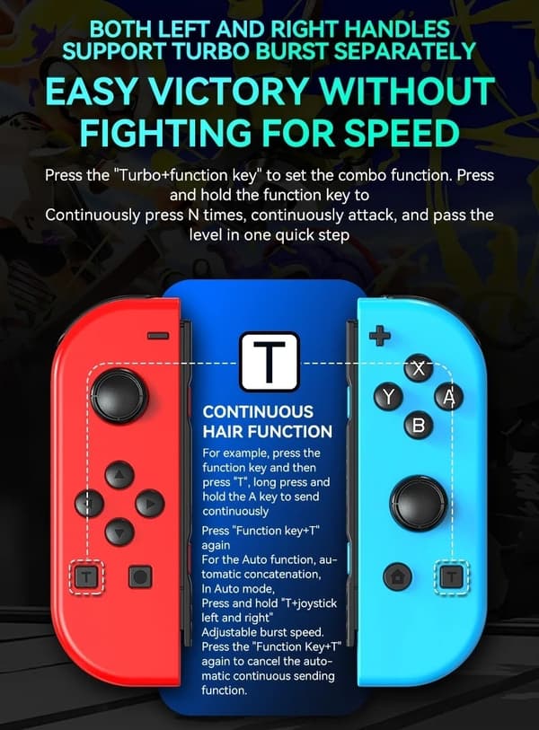 Controller LED kompatibel med JoyCon Nintendo Switch Lilla purple