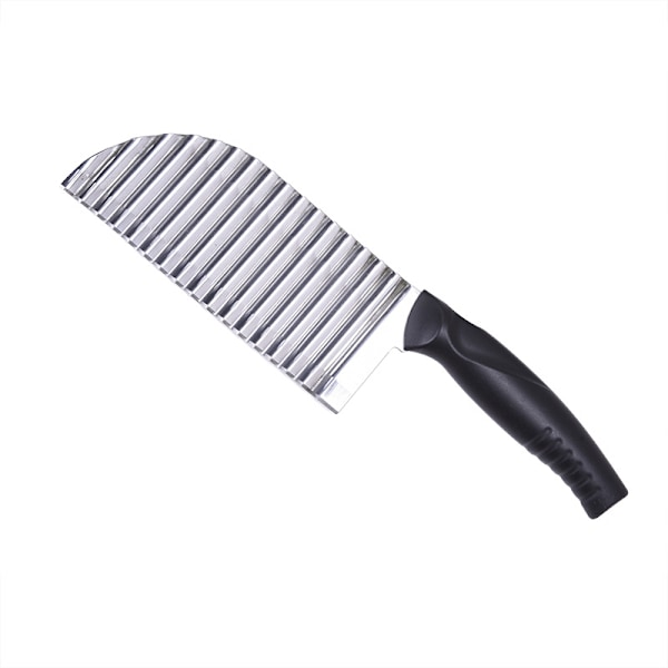 Rustfritt stål crinkle kutter, riflet kniv rustfritt stål pommes frites kutter, bølgete potetkniv, potetskreller kniv, bølgekniv, bølgeskjærer for pommes frites White