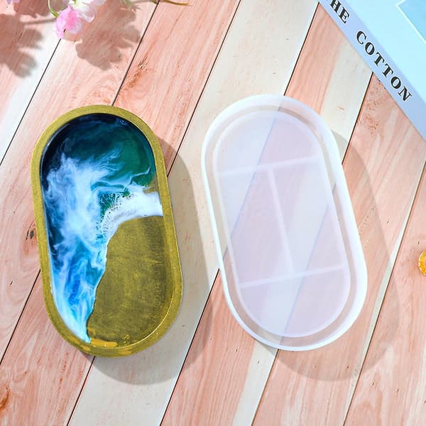 Oval Bakkeform Epoxy Form Silikone Resin Form Smykkeplade Fad