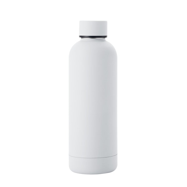 Bärbar stålflaska Vakuumflaska Utomhussport Vattenflaska Big Belly Cup Dryckesflaska Resemugg (1 st) White