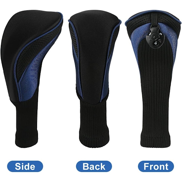 Golfklubbsöverdrag för fairway woods driver hybrider, 3 st lång hals mesh golfklubbsöverdrag set
