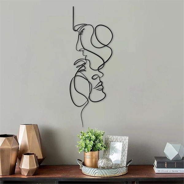 Vægkunst i metal til soveværelse, minimalistisk design, vægskulpturer
