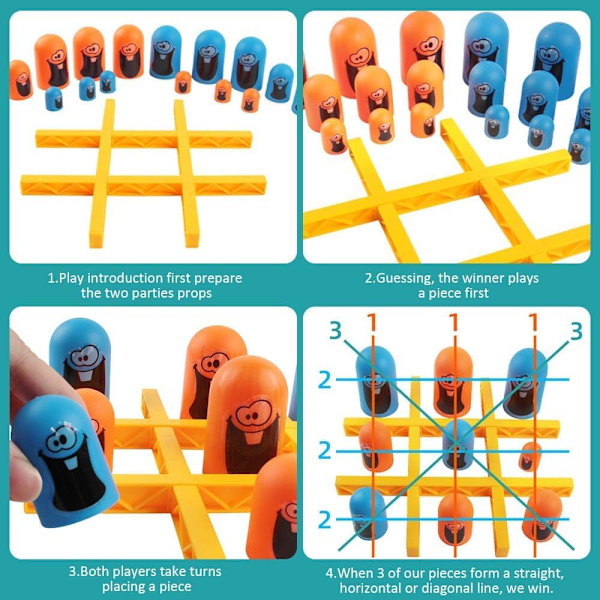 2-spelarbrädspel Big Eat Small, Tic Tac Toe interaktivt för föräldrar och barn, familjespel, pedagogiska leksaker för föräldrar och barn