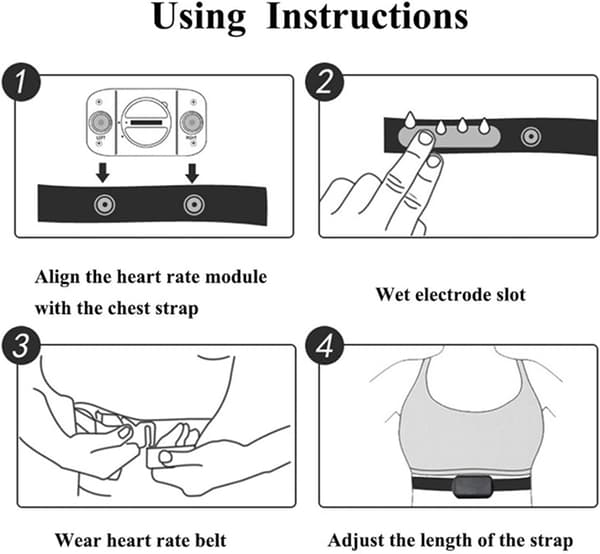 2-delt elastisk pulsbrystbelte for Geonaute pulsbrystbelte sensor