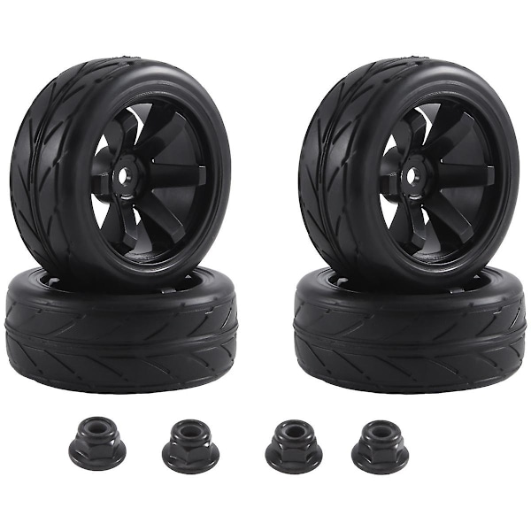 4st 12mm Hex Hjul Fälgar Od 2.59tum Gummidäck För Rc 1/10 On