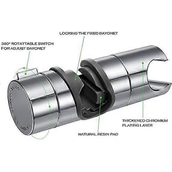 Justerbart duschstångsfäste i ABS-plast, 18-25 mm, krompläterad