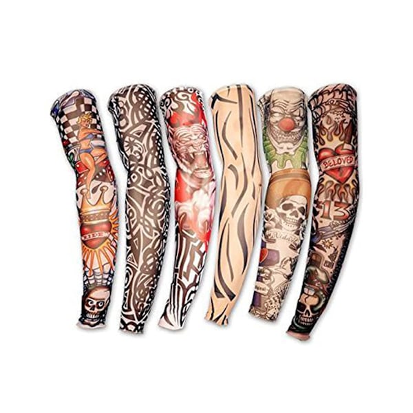 8-pack Fake Temporära Tatueringar Nylon Arm Ärm Tatuering