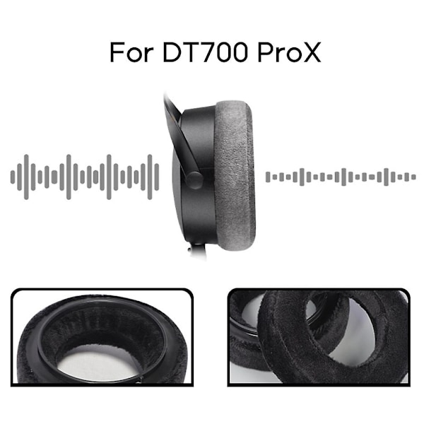 Myke flanell øreputer øreklokker for Dt700 Prox hodetelefon øreputer W