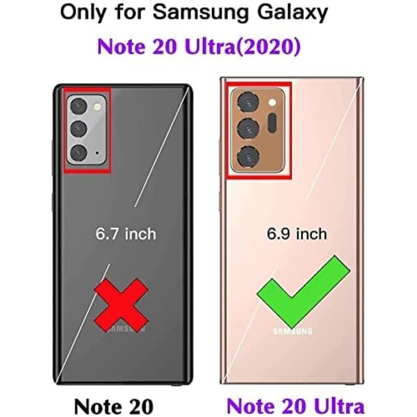 Yhteensopiva Samsung Galaxy Note 20 Ultra lompakkokotelon kanssa Te