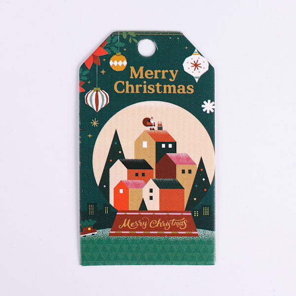 Julgåva prydnader kort julafton handskriven lyckobringande välsignelse kort julhälsningskort Christmas House-White Card