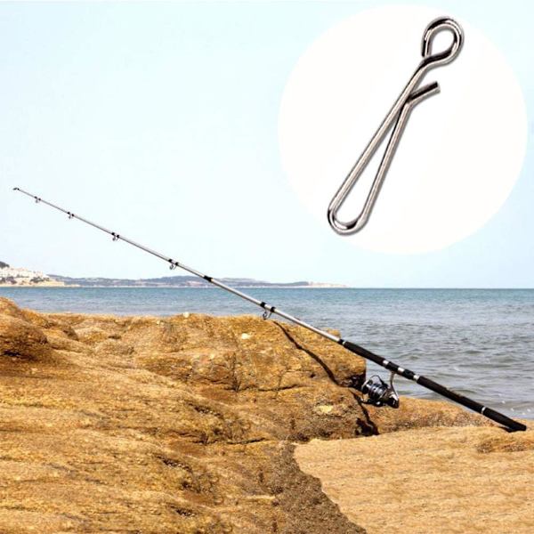 150 stk. Hurtigskiftesluk for havfiske, agnklemme, rustfritt stål, koblingsklips, hurtigklips, krok for fiske