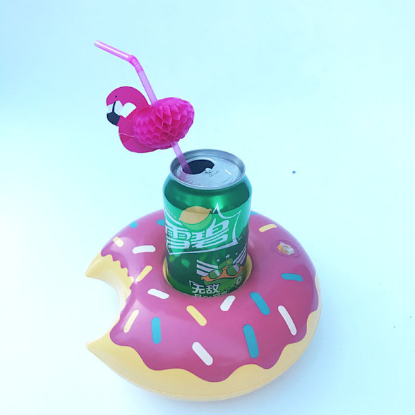 2 stk./pakke drikkevareholder, fortykket PVC kopholder, lilla donut, egnet til swimmingpool Purple donut