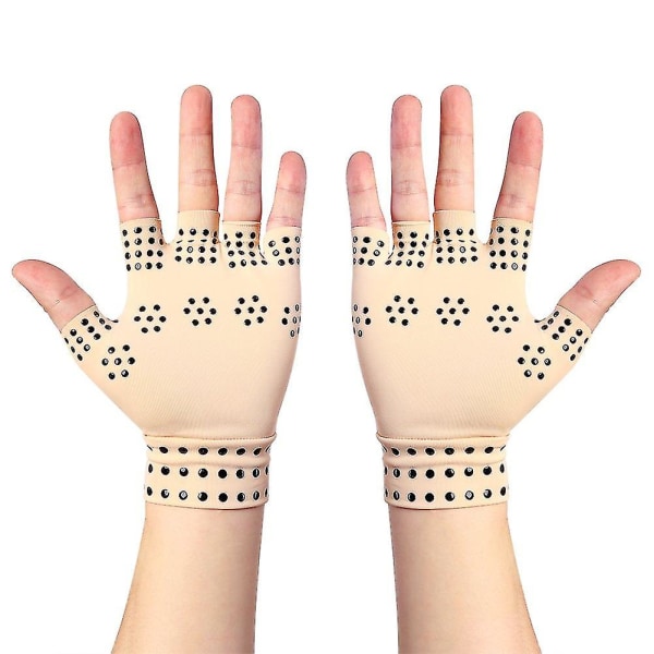 Anti-artrithandskar med magneter, reumatoid handsmärta Hälsokompressionsterapi, lugnar ömma händer (hudfärger)