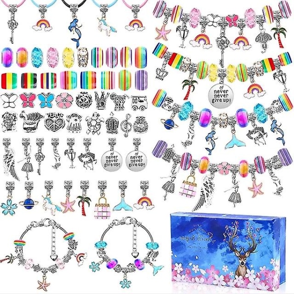 2022 julklapp DIY set Pandora Murano Beads Kit Berlocker för armband Halsband gör kvinnor och barn present