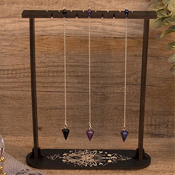 Træ Wiccan Krystalholder Træ Pendul Display Stand Dowsing