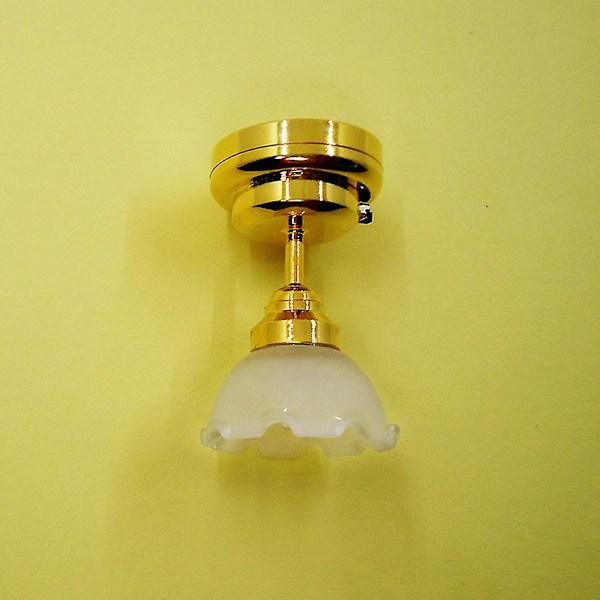 Nukkekodin mittakaavan huonekalut LED-kattovalaisin, miniatyyri nukkekoti