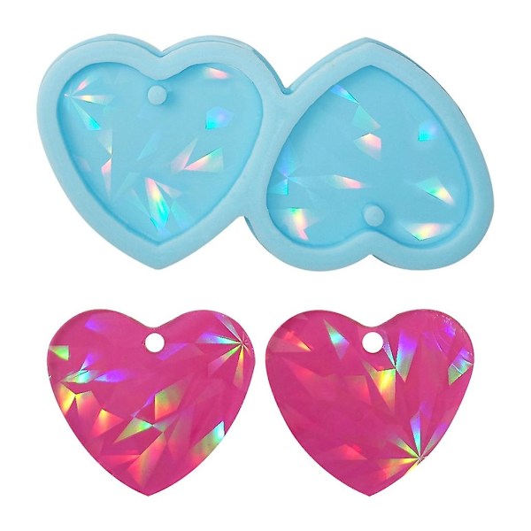 Hartsform Smyckesform i Resin, Örhänge Resin Form, Holografisk För Nyckelring,p