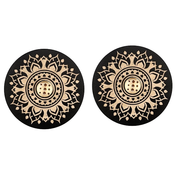 2 stk. Røgelsespindholder til boligindretning, meditation, yoga, sort,