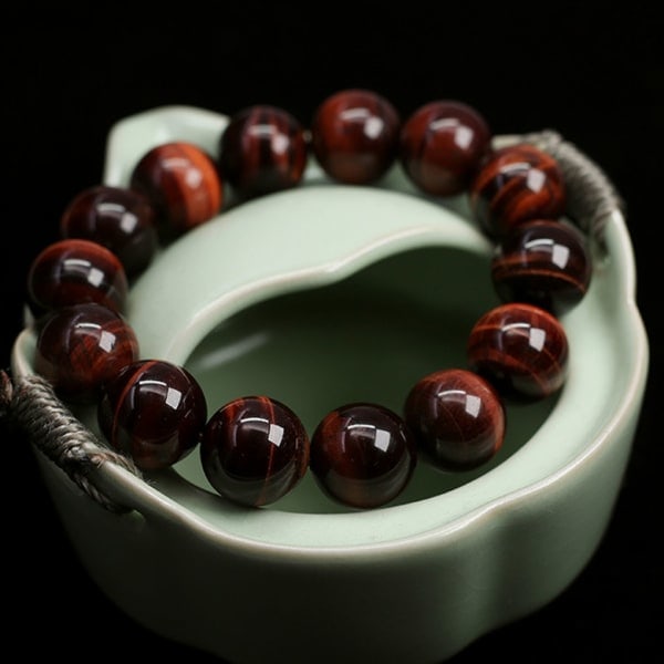1/2/3/5 Natursteinperler - Lett å bruke Tigerøye Armbånd Rød Tigerøye 16MM 1 stk Red Tiger Eye16MM 1 Pc