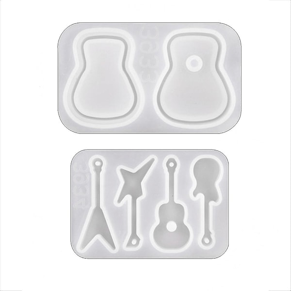 För Kreativ Silikon Resin Form Hänge Gitarr Dekoration Vägg