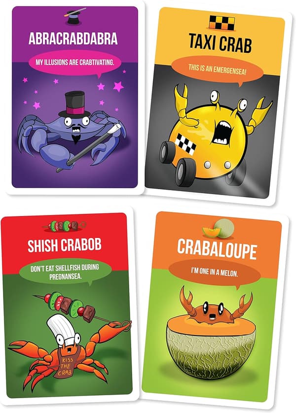 Exploding Kittens You've Got Crabs -korttipeli, Exploding Kittens -korttipelejä aikuisille, teineille ja lapsille - Hauskoja perhepelejä 12 vuotta +