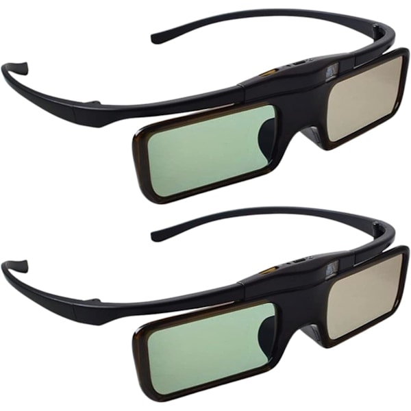2X 3D Aktive Lukkerbriller Oppladbare for RF 3D TV, 3D-briller for Sony, Panasonic, Epson 3D-projektor, Samsung 3D TV 2 stk 2 pcs