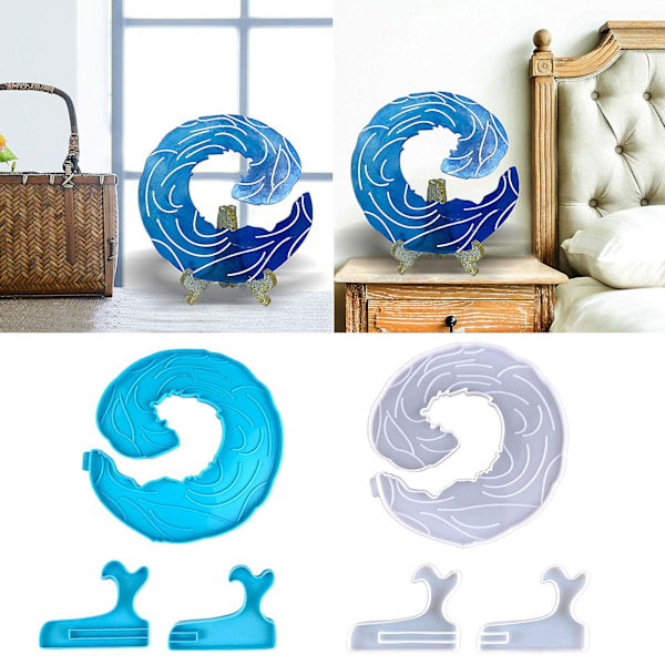 Til Kreative Havbølger Skrivebords Ornamenter UV Epoxy Resin Form Tab