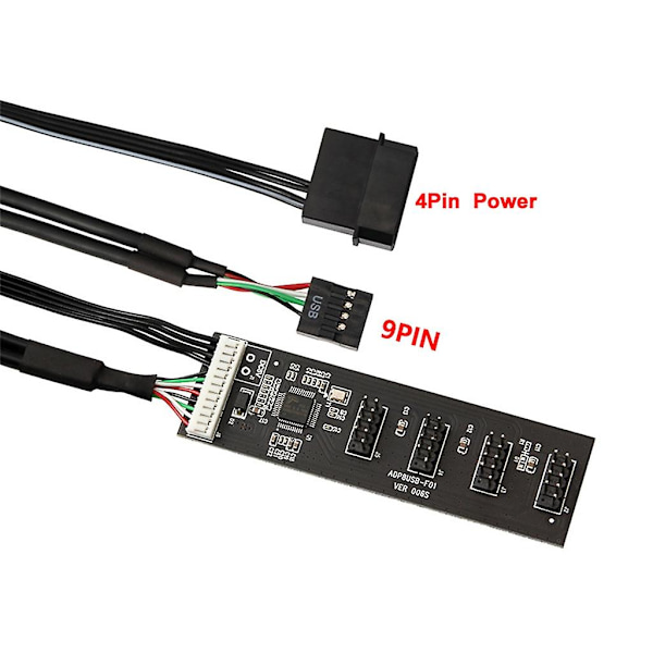 9-nastainen USB-jakaja emolevyn USB 9-nastainen liitäntäotsikon jakaja