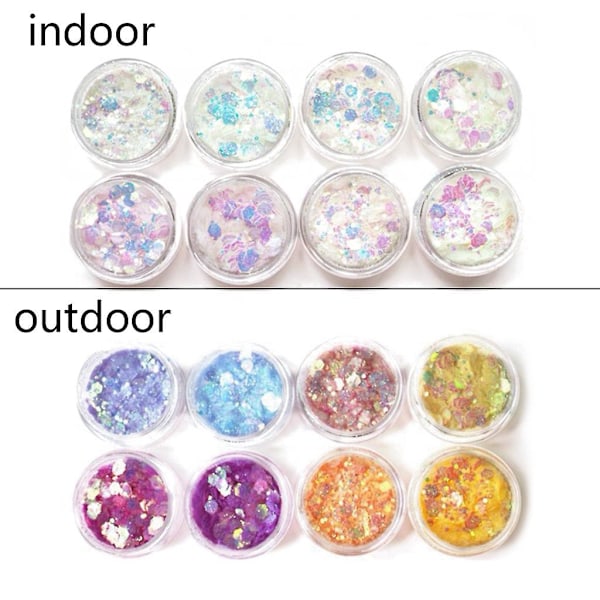 Praktiskt Glänsande Nagel Hår Glitter Pulver Holografisk Nagel Sequi