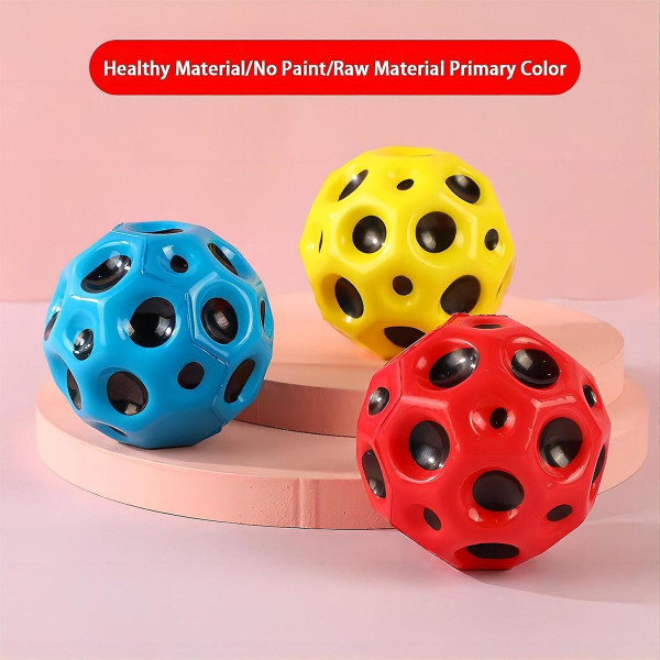 Rymdbollar Extrem hög studsande boll & popljud Meteorrymdbollleksak,gummistudsboll Sensorisk boll,sportträningsboll för lek inomhus utomhus, Yellow x Orange