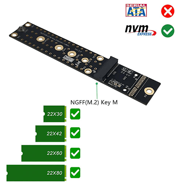 M2 Key-m Till Pcie X4 3.0 Förlängare Nvme Stx Vridning 90 Grader Vinkel
