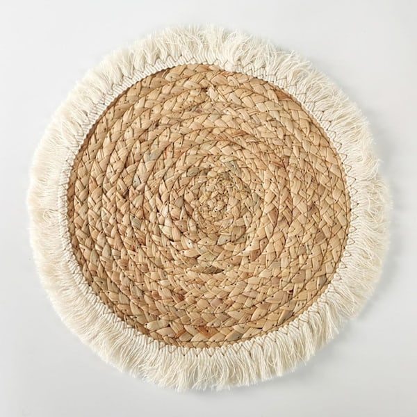 4-pack runda bordsunderlägg 34 cm, värmeisolerande halkfria köksmattor för matsal, hem, restaurang, hotell