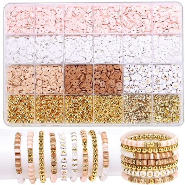 Armbåndsett vennskap gullperler leireperler smykker og armbåndsett for tenåringsjenter sjarmarmbåndsett med bokstavperlesett for T Multicolour6 Multicolour6