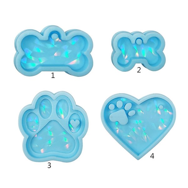 Fargerik Holografisk Resin Form Nøkkelring Silikonform DIY Anheng