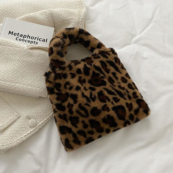 Dame Ko Mønster Håndtaske Plys Zebra Stribede Tasker Leopard Print