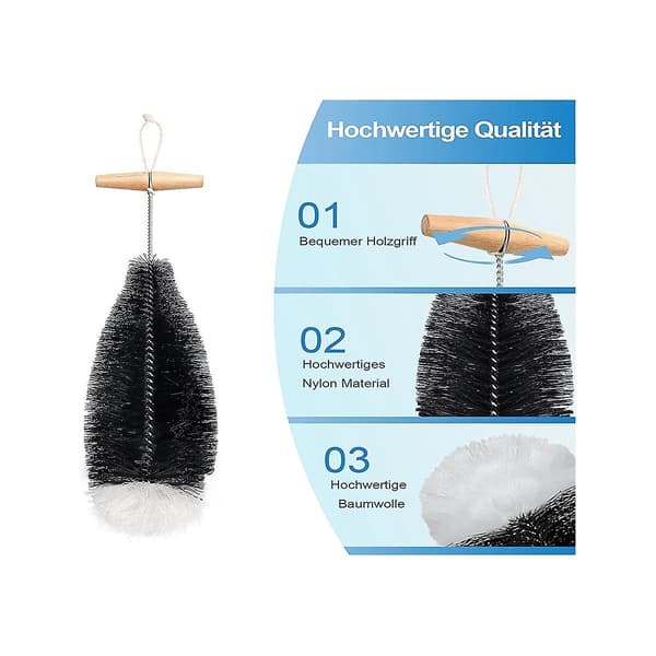 Pulloharja lasipulloille, puhdistusharja, 2 kpl puhdistusharjoja, Cl