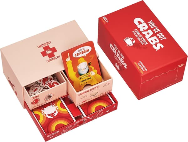 Exploding Kittens You've Got Crabs -korttipeli, Exploding Kittens -korttipelejä aikuisille, teineille ja lapsille - Hauskoja perhepelejä 12 vuotta +
